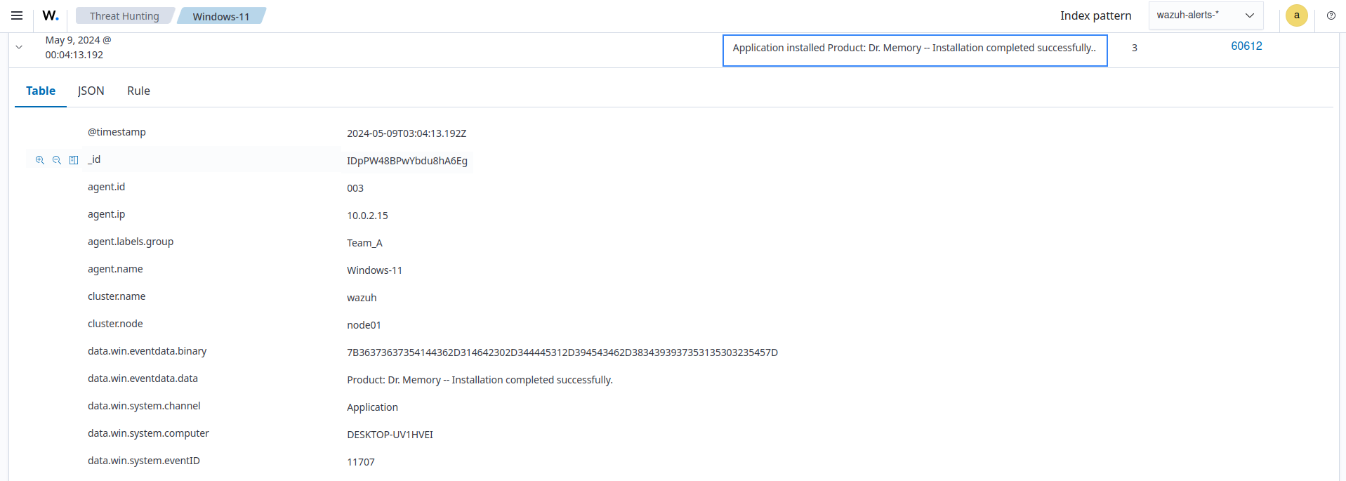 Application installed