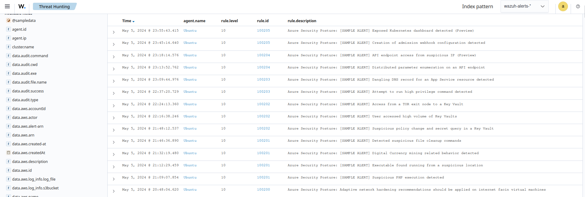 Azure security posture management logs