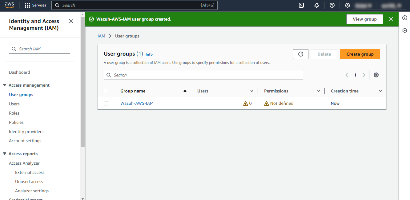 Confirm group creation