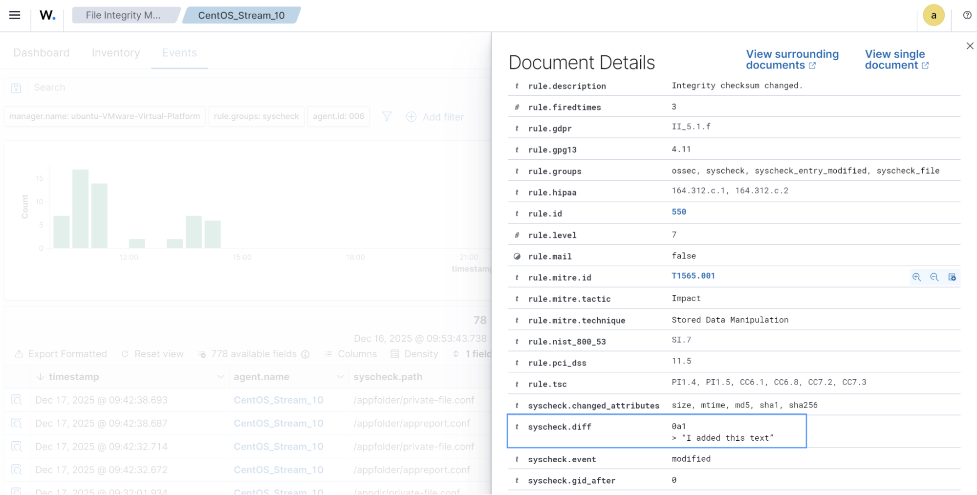 Content added to the file