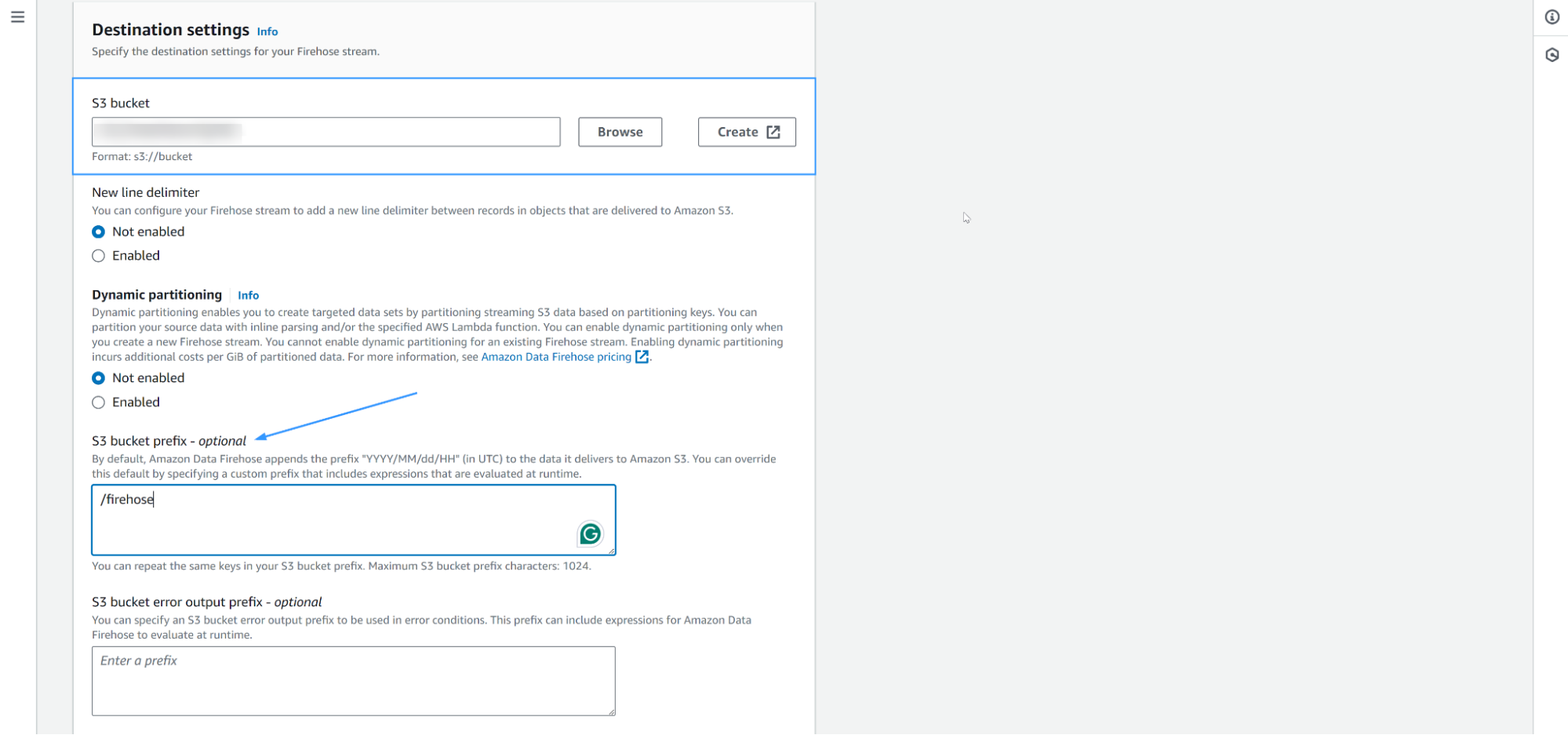 Create Firehose stream