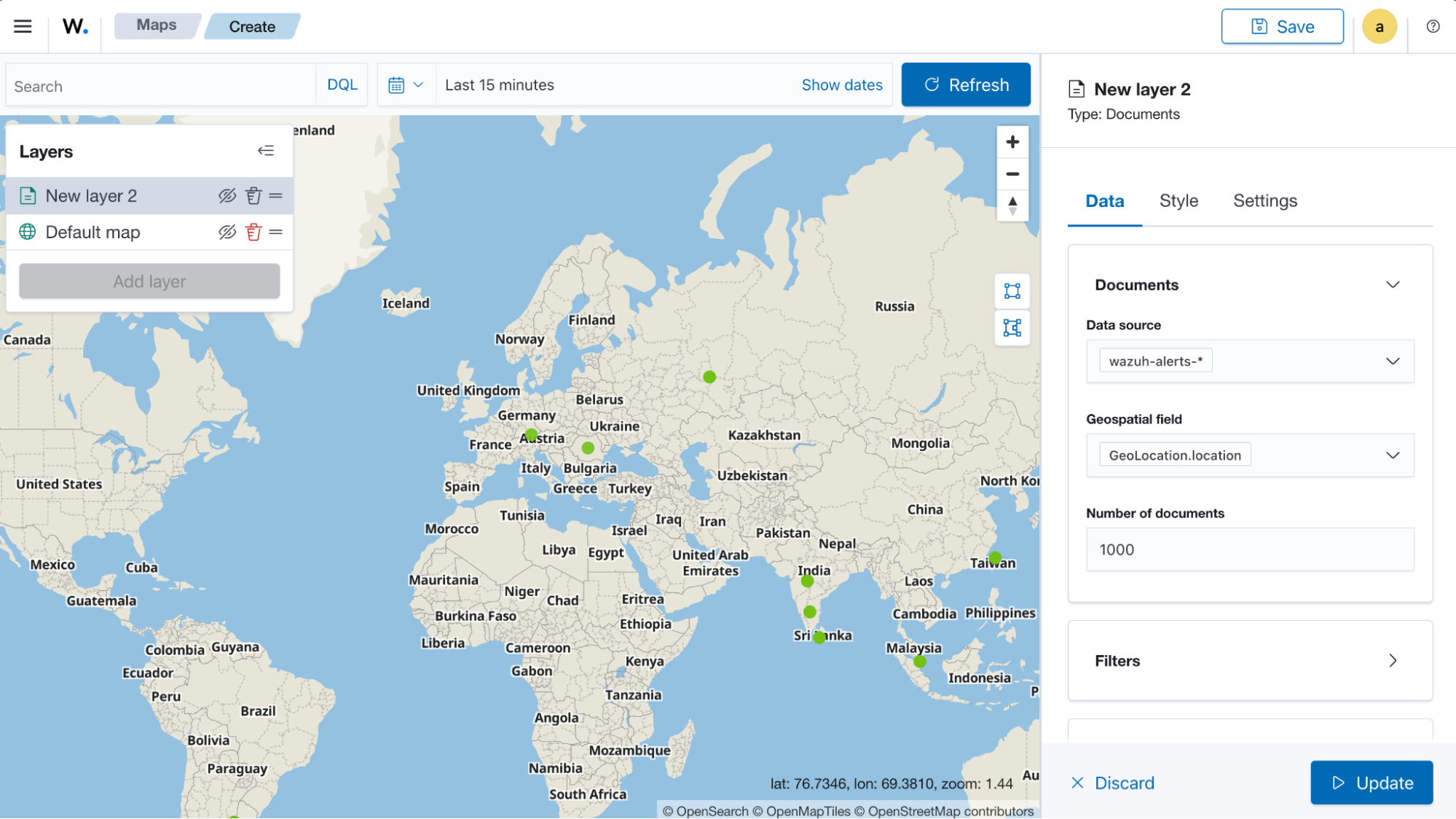 Create map visualization – New layer