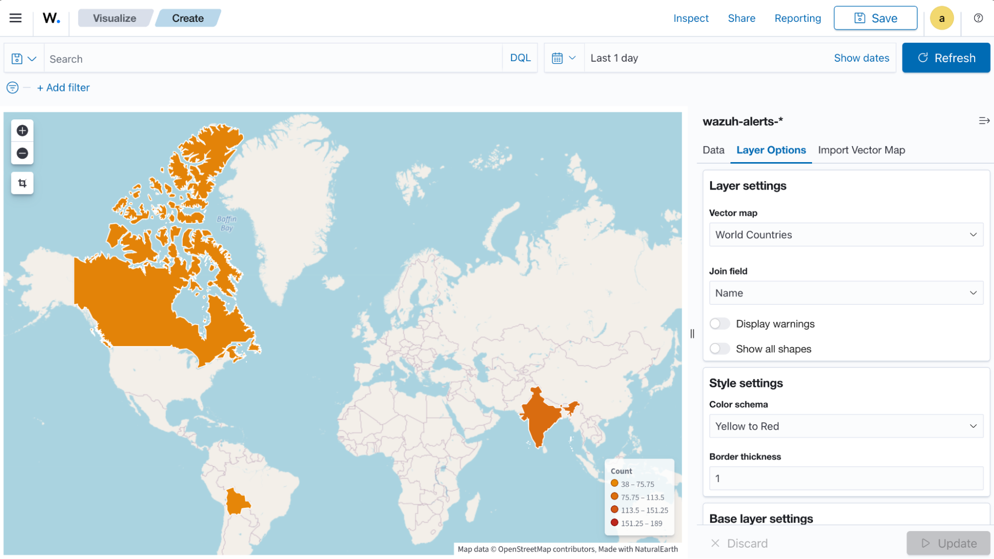 Create region map visualization – Update button