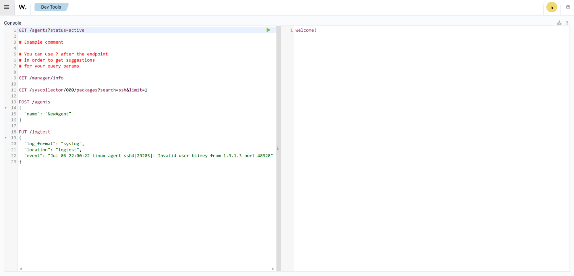 Navigating the Wazuh dashboard: Dev tools