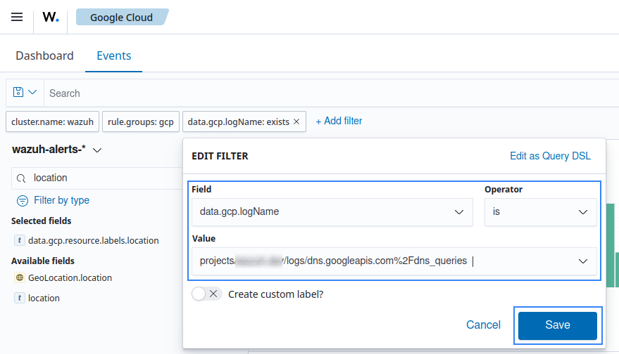 Filter DNS query logs