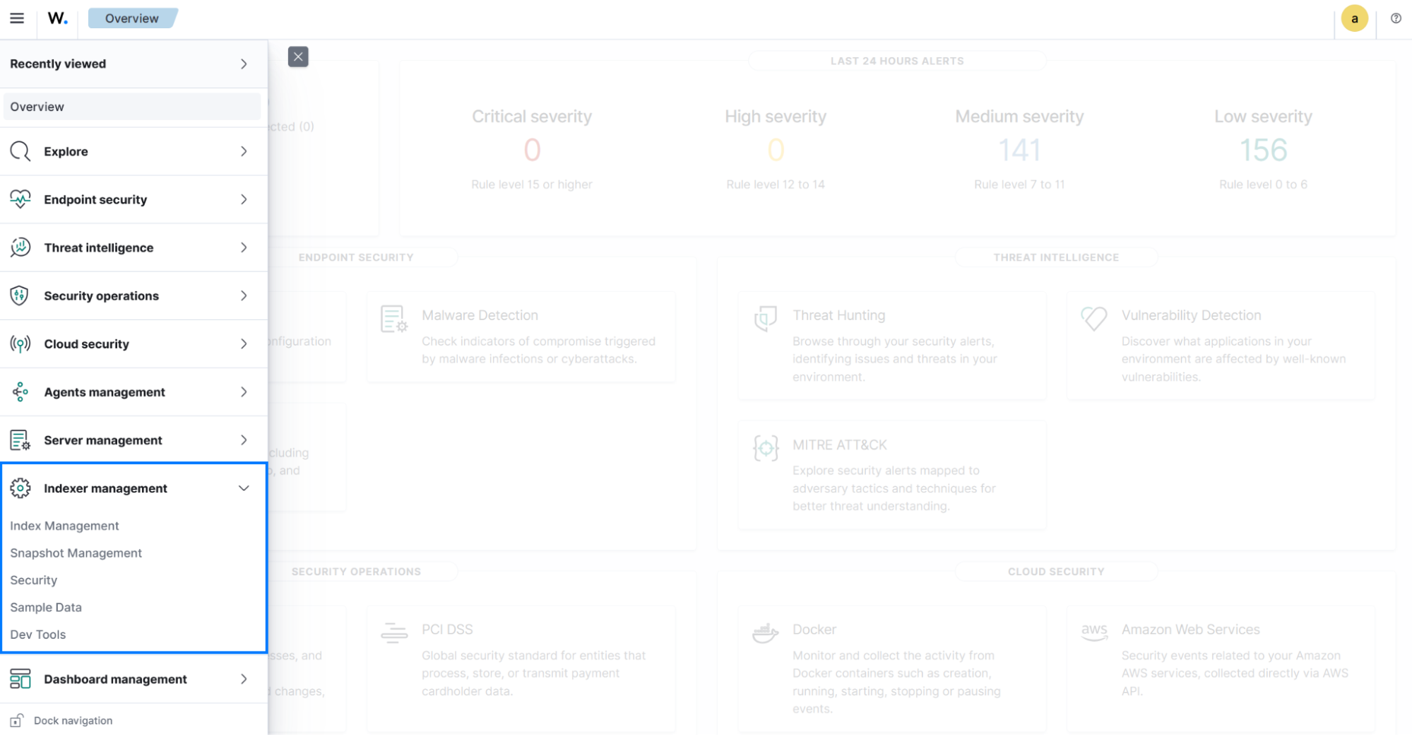 Navigating the Wazuh dashboard: Index management
