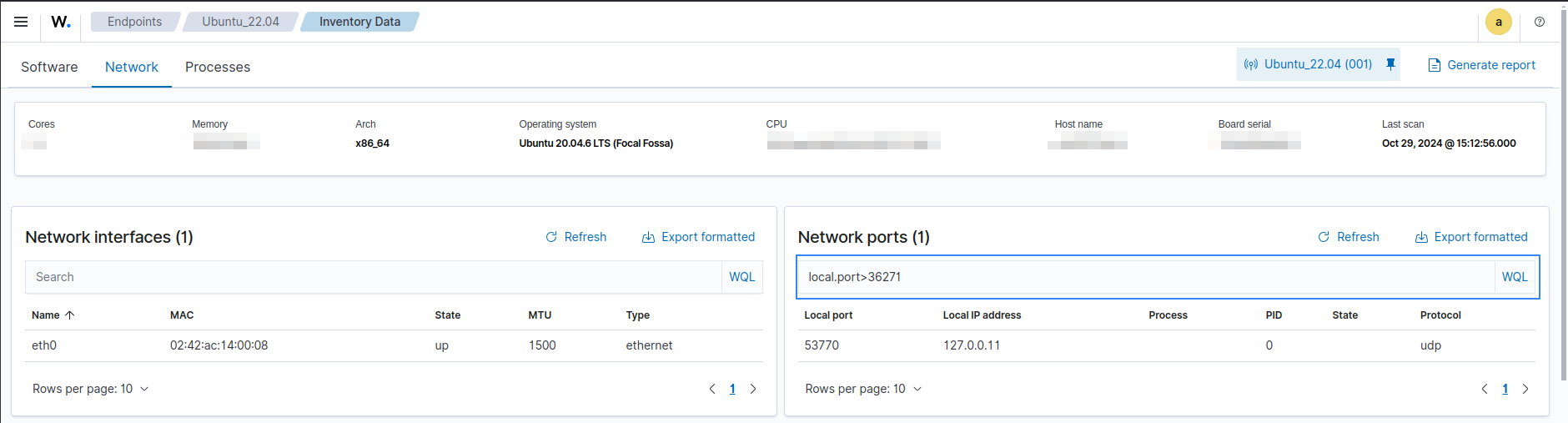 Port greater than value
