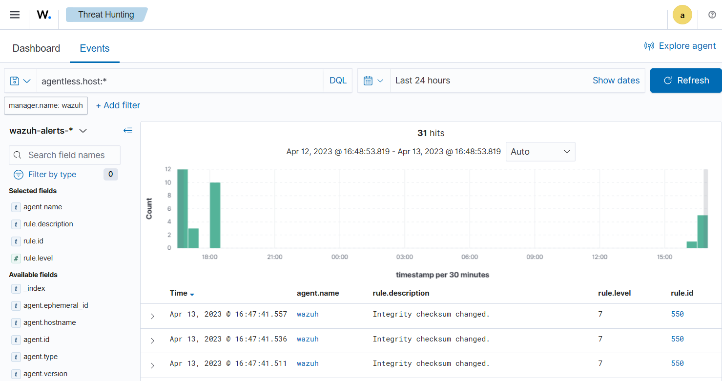 Search for agentless.host:*
