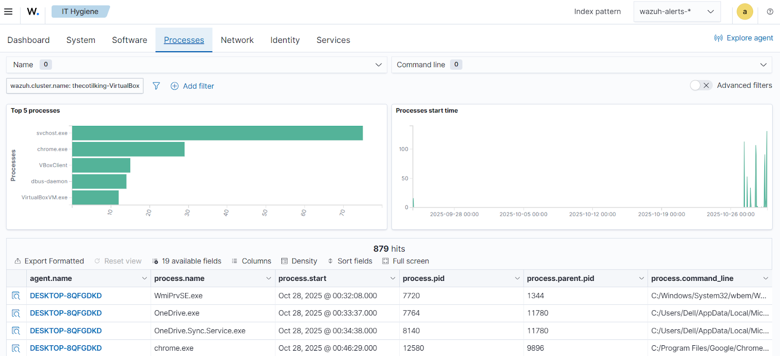 System inventory - Processes